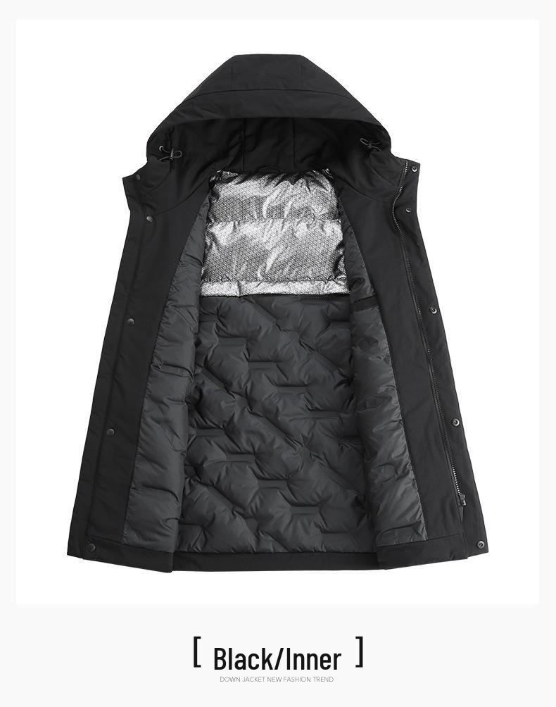 Men's Winter Hooded Warm Down Jacket - Versatile Double-Open Fashion Windbreaker