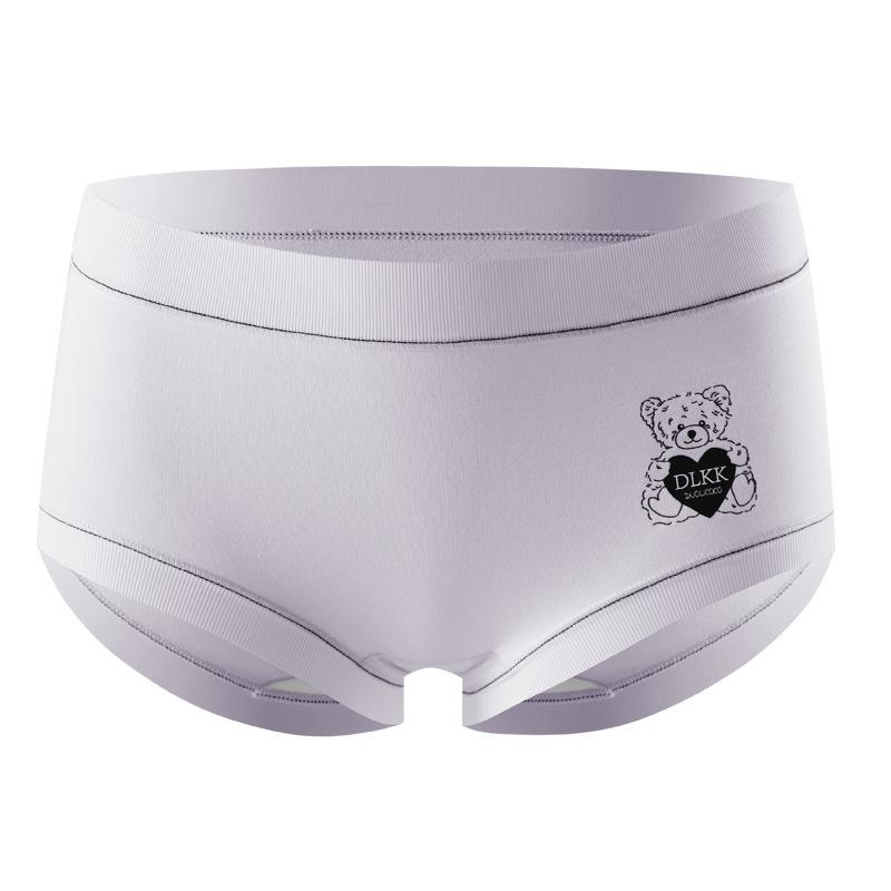 Ladies Autumn and Winter New Year Lovely Bear Pure Cotton Anti Bacterial Red Middle Waist Briefs