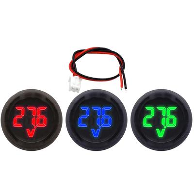 1/2PCS Round LED Digital Display Circular Two-wire Voltmeter DC 4-100V Car Voltage Gauge Display Reverse Connection Protection