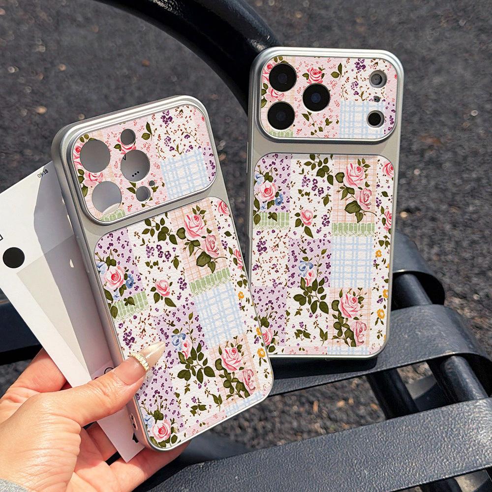 A variety of small flowers are suitable for Apple 17 mobile phone case iPhone15promax all-inclusive 16Pro leather pattern 14 simple