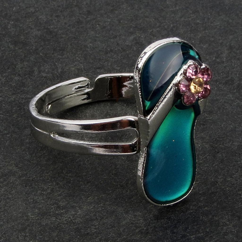 Flip-flops Shape Mood Ring Adjustable Size