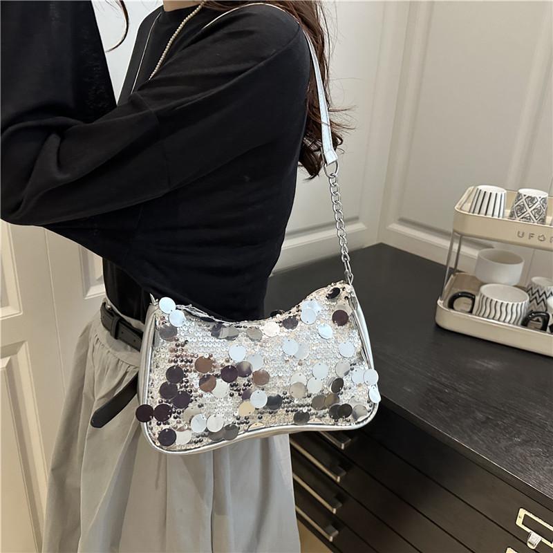 Fashion Sequined Underarm Bag Korean Style Small Square Shoulder Bag