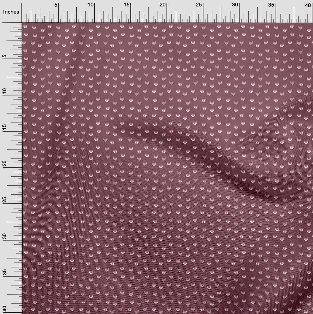 oneOone Cotton Flex Dark Magenta Fabric Fox Diy Clothing Quilting Fabric Print Fabric By Yard 40 Inch