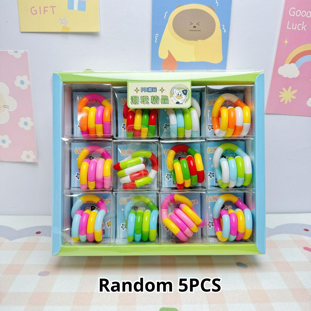 18 Section Tangle Twisty Fidget Toy, Colorful Sensory Anxiety Relief Finger Toy, Stress Relief Brain Teaser for Kids & Adults