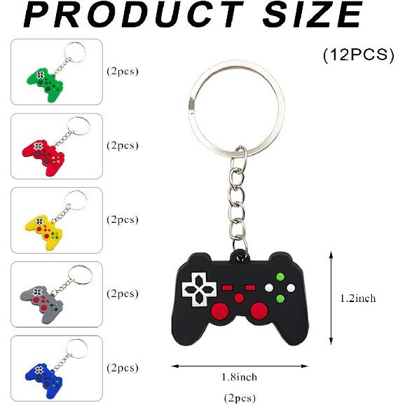 6PCS Video Game Controller Keychains, Mini Games Handle Keychain Pendant Favors, Games Controller Handle Key Ring Gift Charm for Women Men