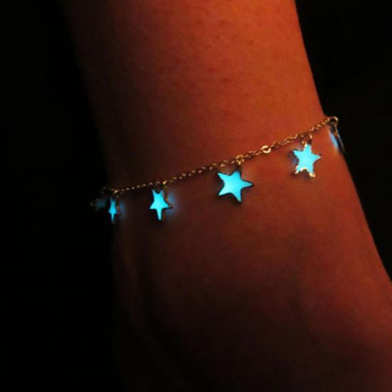 Little Star Heart Flower Glow In the Dark Ankle Bracelet Anklet Women's Jewelry