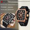 Creative Barrel Six-Hand Chronograph Quartz Men's Watch - Waterproof, Luminous, Single Calendar, Hot Seller.