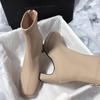 Stivali con Tacco Alto da Donna Stivaletti Punta Quadrata Scarpe Invernali Nuovi Goth Zip Chelsea Boots Décolleté Calzature da Passeggio Gladiator Motorcycle Botas