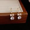 Exquisite Versatile Zircon Bow Ball Tassel Earrings - Luxurious, Shiny, and Sweet Ear Hooks