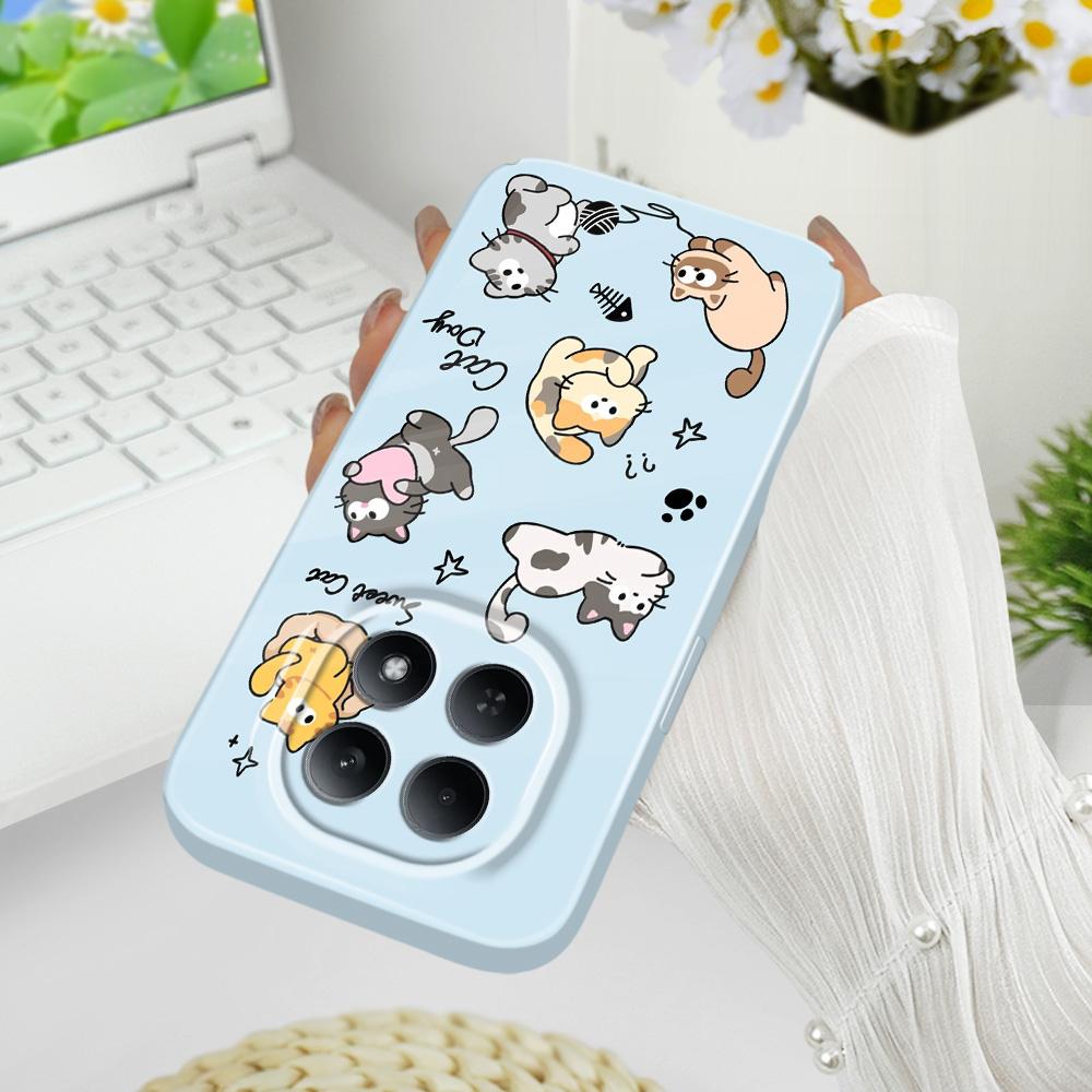 Happy Cat Phone Case For Xiaomi Redmi Note 15 14 13 12 11 Pro Plus 12S 11S 14C 13C 4G 5G Film Hard Cover