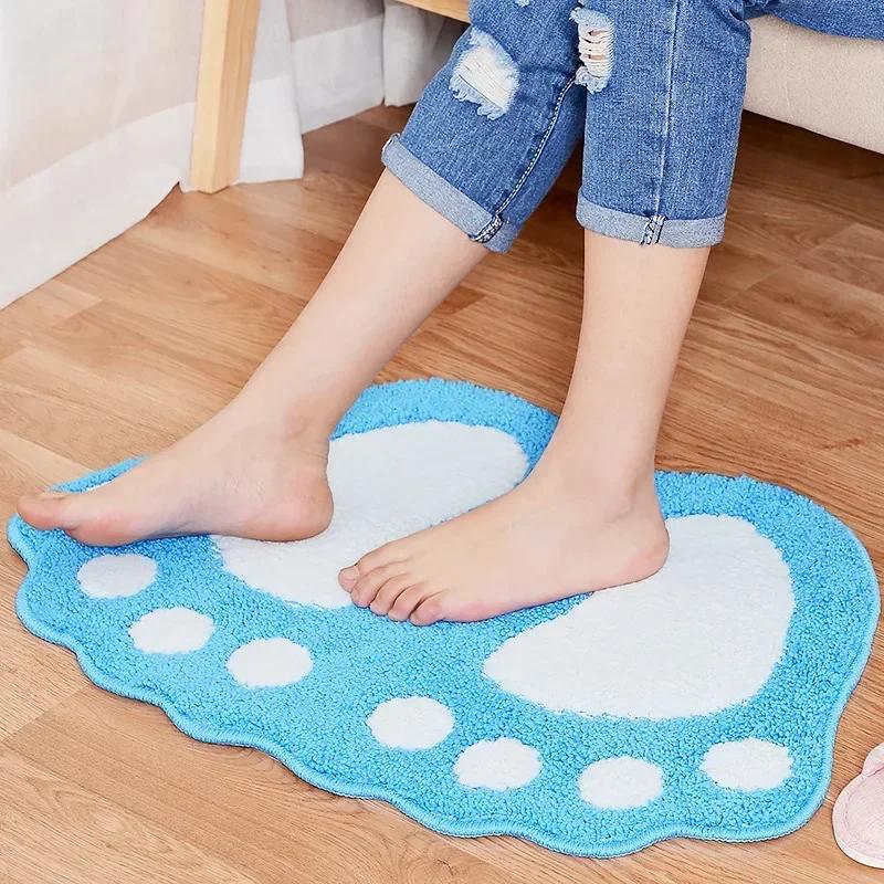 Absorbent Doormat Bathroom Absorbent Velvet Non Slip Mat Floor Rug Water Velvet Bath Mat Foot Embossed Foot Mat Bath Mat
