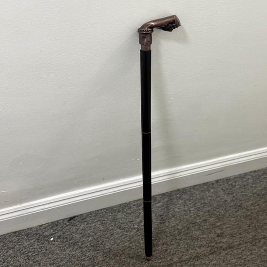 91,44 cm Gehstock aus Messing, Premium-Qualität, Stil mit Schlagkopfgriff, handgefertigt, Holzstock