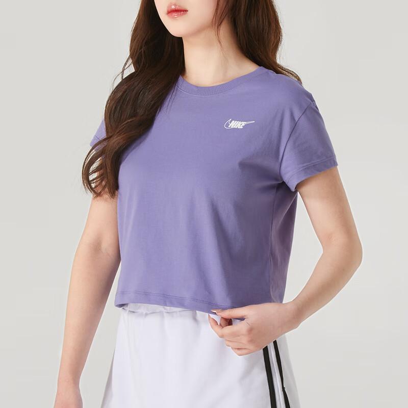 Nike Breathable Casual Short Sleeve T-Shirt Women Tops Purple HF9457-527