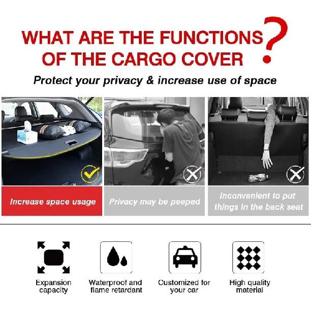 Rear Cargo Cover for 2017-2022 Kia Sportage Retractable Trunk Cover Trunk Shielding Shade for Sportage Accessories Cargo Luggage