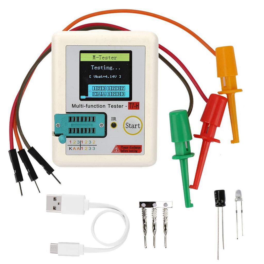 ABIY TC-T7-H Transistor Tester Diode Transistor Capacitor MOS/PNP/NPN LCR MOSFET TFT LCD Screen Tester Multime