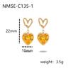 Popular Stainless Steel Natural Stone Earrings In Europe and America, High-end Light Luxury Stud Earrings, Fashion Jewelry for Women