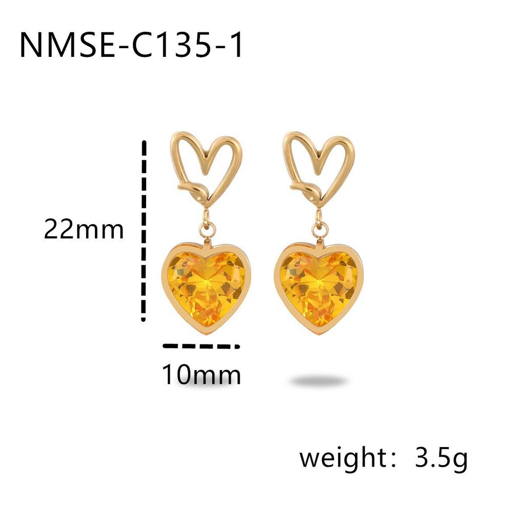 Popular Stainless Steel Natural Stone Earrings In Europe and America, High-end Light Luxury Stud Earrings, Fashion Jewelry for Women