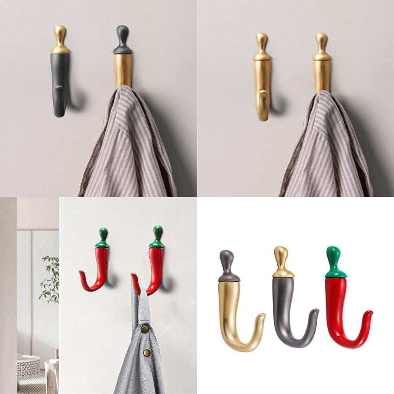Chili Design Wall Hook For Organizing Keys And Clothing Strong Zinc Alloy Construction Easy To Install Hanger