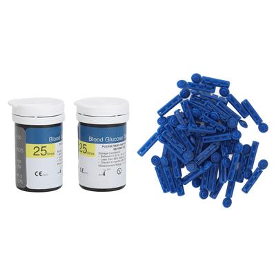 50pcs Blood Sugar Test Strips 50 Lancets High Accuracy Blood Glucose Testing Kit for EXACTIVE VITAL
