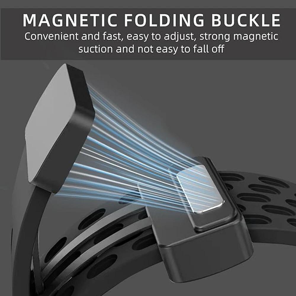 Silicone Strap for Redmi Watch 5 4 Magnetic Buckle Sports Band for Mi Band 9pro 8pro Correa Breathable Bracelet Accessories