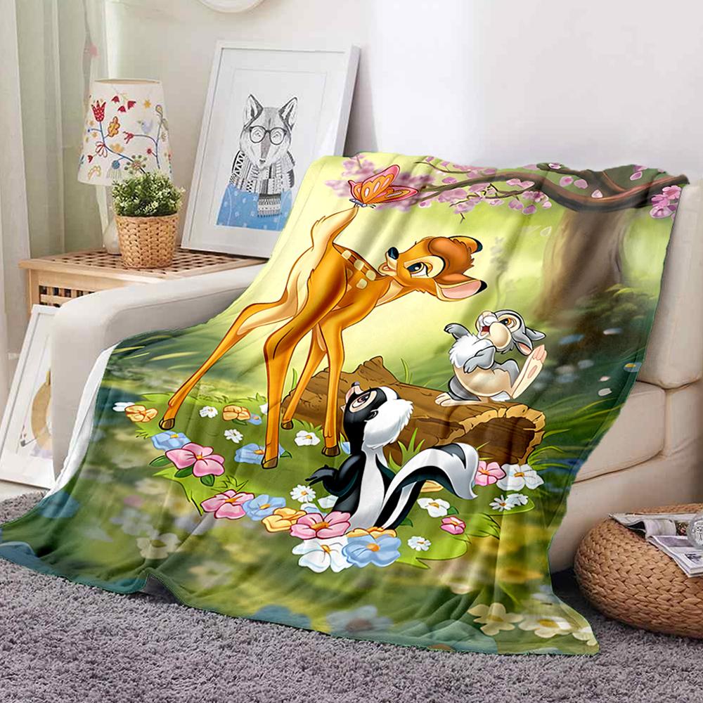 Coperta di Flanella Regina B-Bambi Stampa Cerbiatto - Coperta Morbida e Accogliente per Divano, Poltrona o Letto, Ufficio, Viaggio, Campeggio, Regali per le Feste