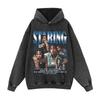 Oversized Cotton Graphic Print Long Sleeve Pullover Hoodie Men - Loose Fit Streetwear Sweatshirt