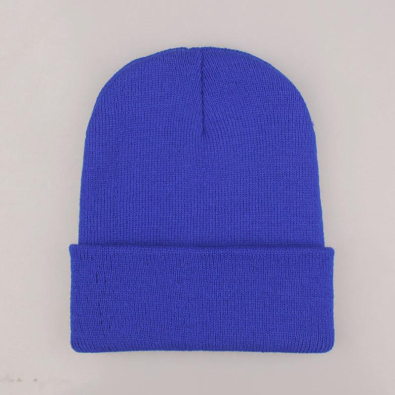 Solid Color Knitted Hat Harajuku Versatile Thin Wool Hat Autumn and Winter Bag Head Warm Melon Fur Hat Men's Cold Hat Women