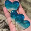 Glass Beach Pocket Heart Sea Inspired Heart Ornament Fused Glass Heart Pocket Token Keepsake Pocket Hug Heart Gift for Loved Ones