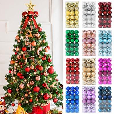36 stuks/doos Kerstballen Kerstboomversieringen Bal Kerstboom Hangende Hangers Huis Feest Decor Nieuwjaarscadeau Noel Navidad