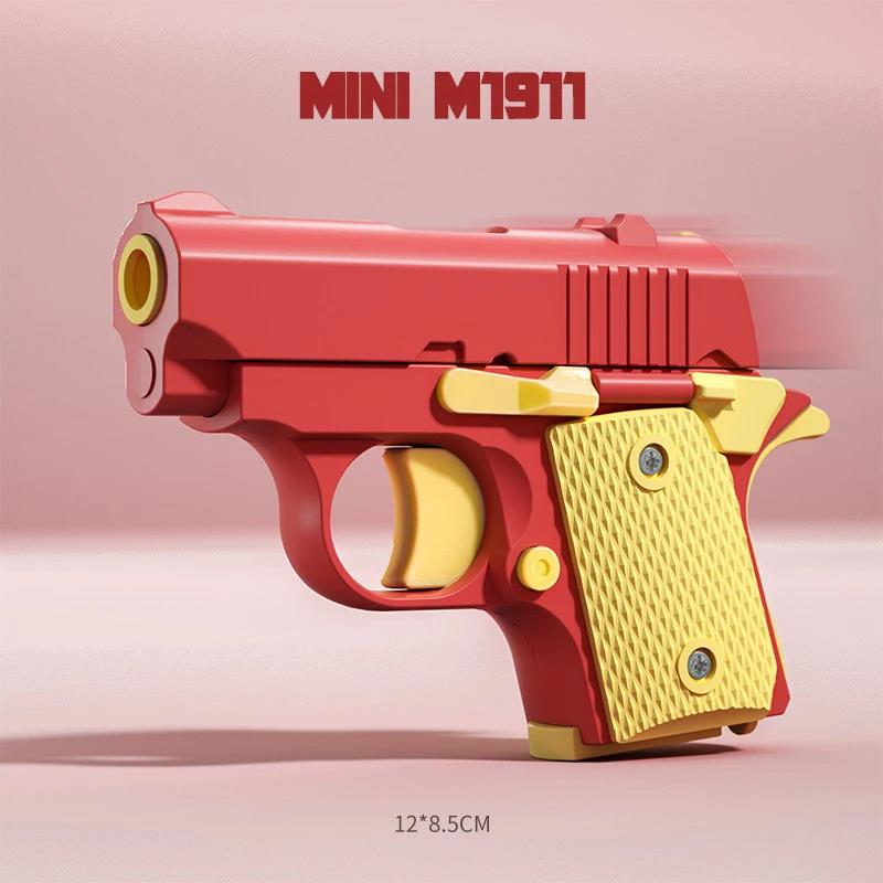 New Arrival Stress Relief ABS Plastic Mini 1911 3D Printed Gravity Fidget Gun Pistol Toy Gift Promotion Toy For Boys красный