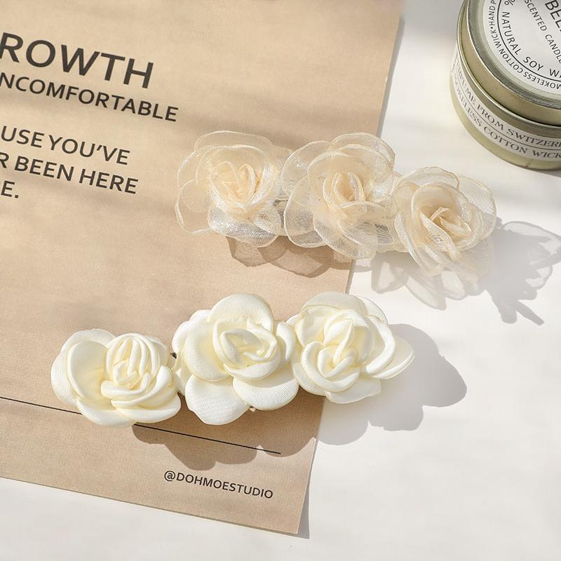 Retro Camellia Style Hairpin Girls Side Bangs Broken Hair Hair Clip French Elegant Temperament Fashion Hair Accessories