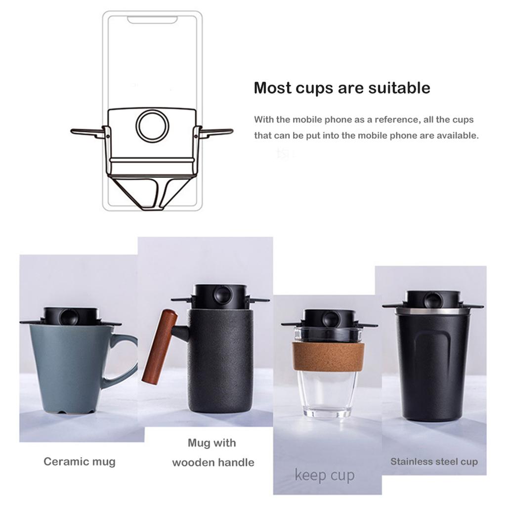 Coffee Filter Stainless Steel Coffee Tea Drip Holder Reusable Paperless Pour Over Coffee Funnel Kitchen Accessories