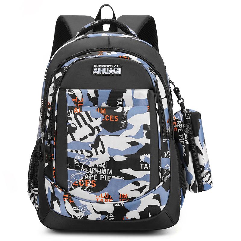 New backpack large-capacity two-piece set Middle school student schoolbag simple leisure travel computer backpack