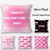 Cute Valentine'S Day Pillow Case Plush Fabric Soft Double Sided Print Home Sofa High Quality Cushion Cover Throw