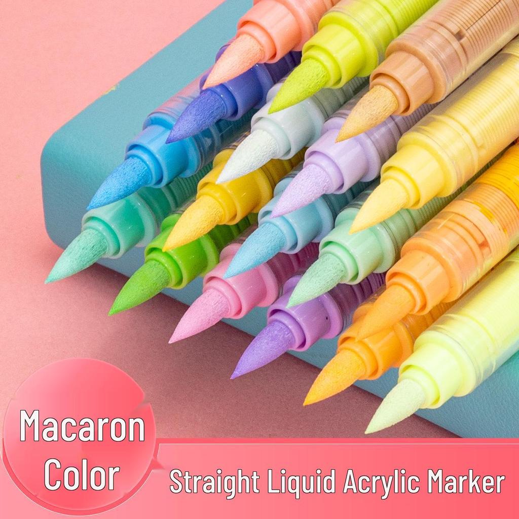 Guangna 8201 Liquid Acrylic Marker Set - 24 Skin Tone & Macaron Colors for Art Painting