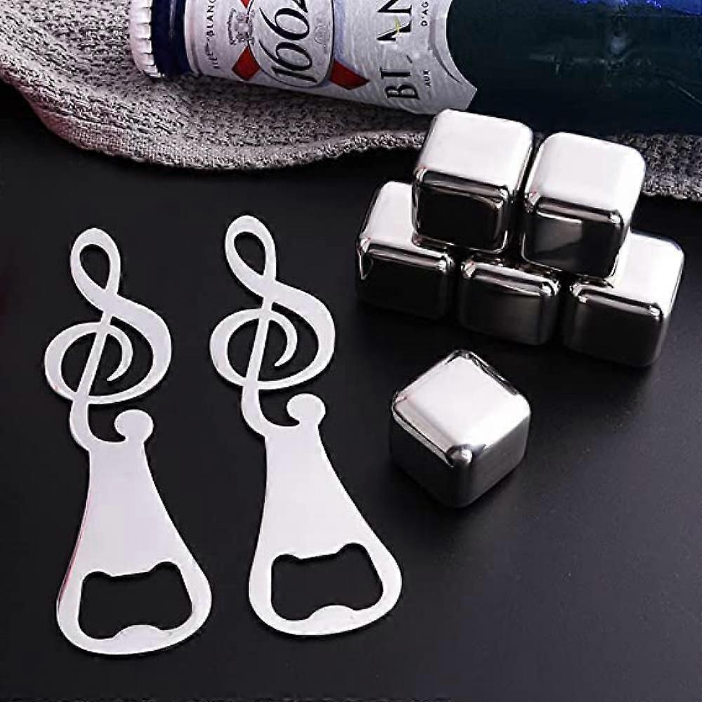 4-delad Musikalisk Ölöppnare, Tonart Flasköppnare Bartender Flaskkapsylöppnare Coola Gåvor För Musikälskare Dryckespersoner - Silverfärgad