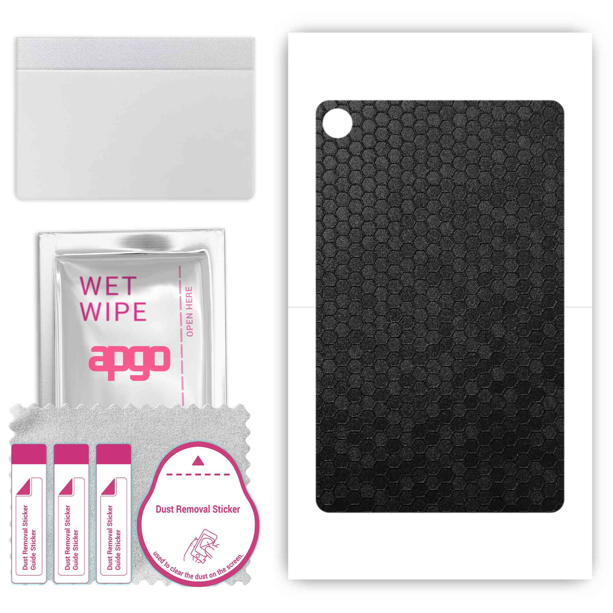 

apgo skin sticker film foil vinyl for the BACK compatible with Lenovo Tab M8 (HD), scratch-resistant, easy to install - Black Honeycomb