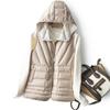 Womens Lightweight Hooded Down Vest White Duck Puffer Short Fit Casual Winter Outerwear