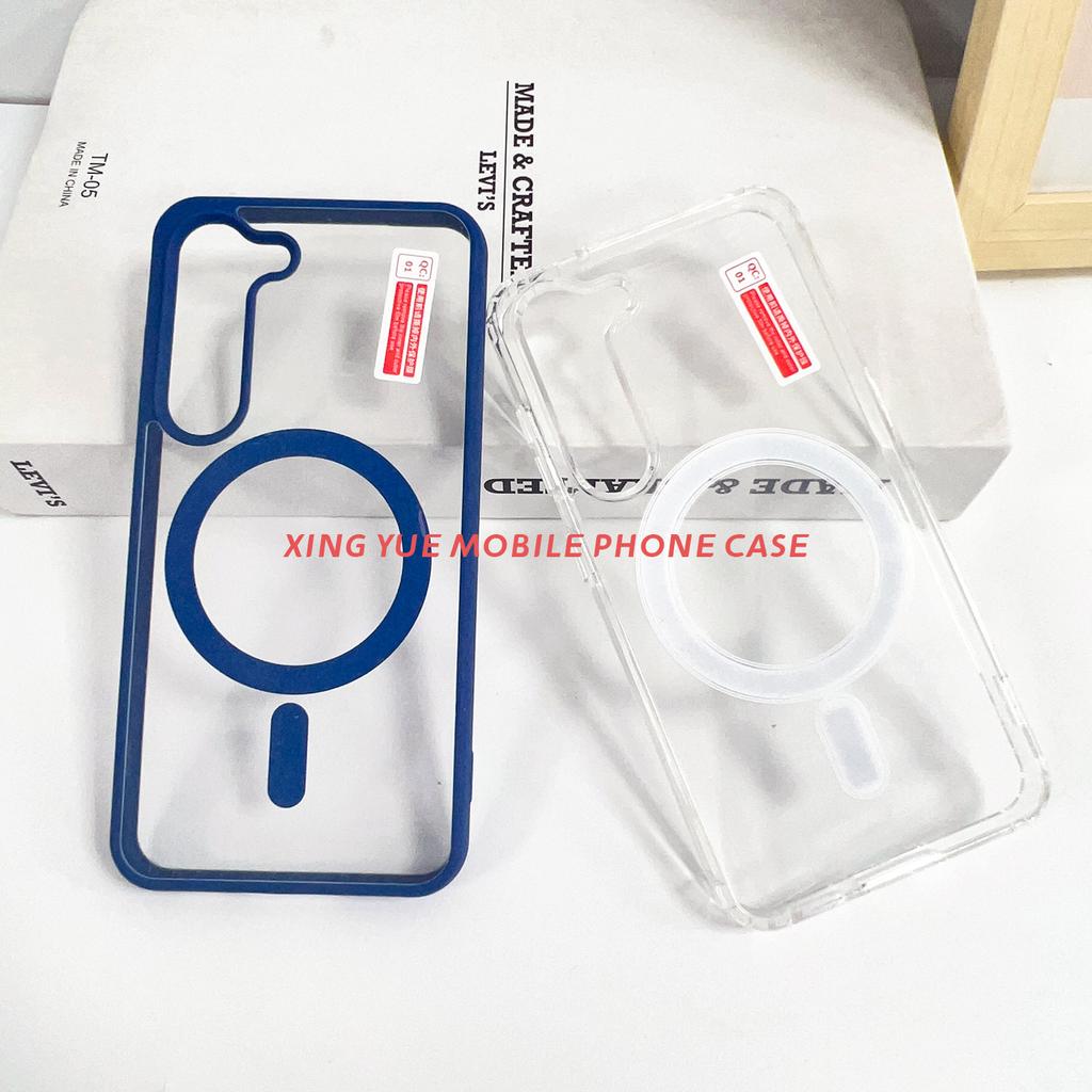 Suitable for Samsung S25 Ultra Transparent Magnetic Phone Case S24 Wireless Charging Shield Protective Case A15