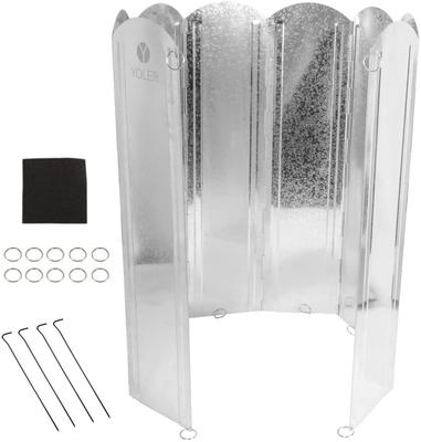 YOLER Large Windshield Windscreen, Windbreaker for Camping, Bonfires, Reflector, Foldable, 8-Piece Set with Rings, 70cm Tall, Secures with Pegs, Inclu