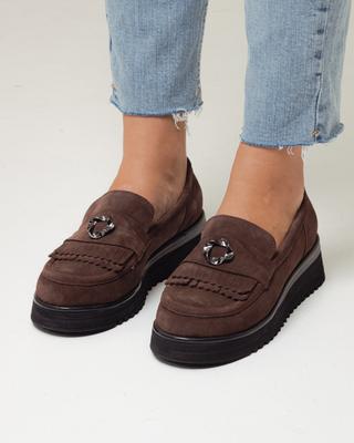 Wedge Shoes 220603 36 Brown Suede