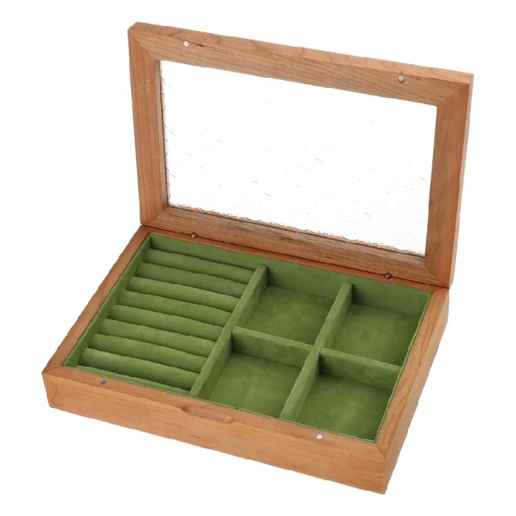 Wood Jewelry Display Box Single-layer Portable Jewelry Box Earrings Storage Box 1