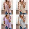Short Sleeve T Shirt With Zipper Print Cotton Blend For Casual Streetwear