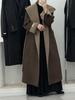 Cloud Floss Women's Double-Faced Wool Coat: Tie-Waist Hooded, Large Lapel, Loose Fit, Thickened Temperament Overcoat.
