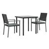 VidaXL Ensemble à manger de jardin 3 pcs coussins résine tressée acier 3187017