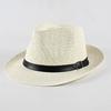 Curled Jazz Top Hat Panama Straw Hat Vacation Shade Wide-brimmed Hat Dome Gentleman's Hat Straight