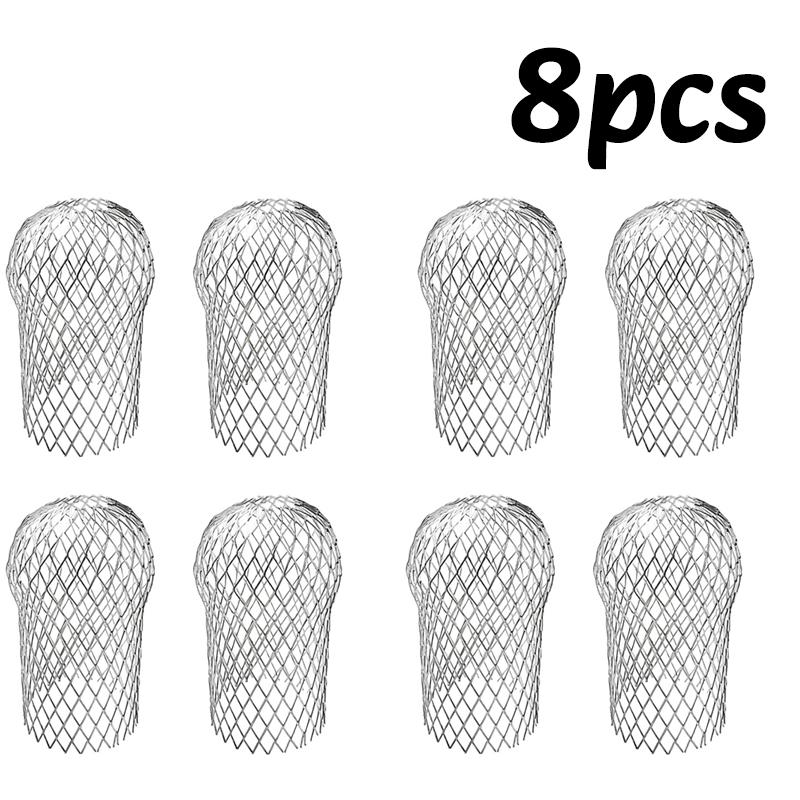4/8PC Gutters Filter Mesh Expand Aluminum Leaf Debris Mud Trap Guard Drain Net Silver Anti-Blocking Filter Foldable Screen