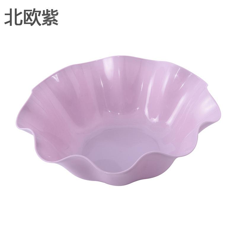 Lotus Leaf Edge Fruit Plate Plastic Candy Plate Living Room European Melon Seed Fruit Pot Snack Fruit Box Household Dried Fruit Plate