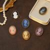 Retro Court Style Woman's Head Brooch - Alloy Emblem Pin for Clothing & Bags