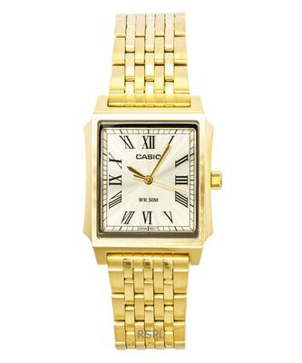 Analog Stainless Steel Gold Dial Quartz MTP-B190G-9BV Men's Watch